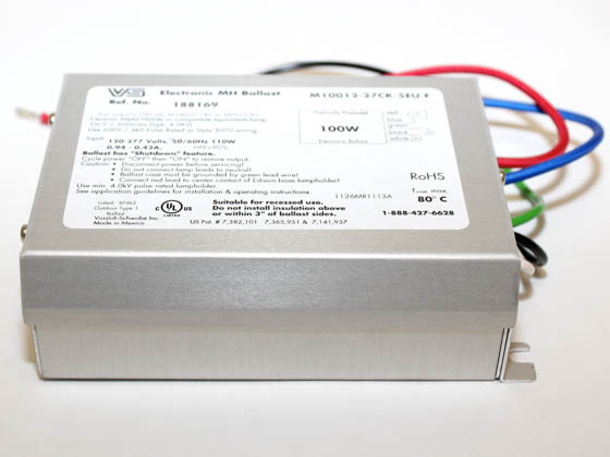 Universal Douglas 188169.02 M10012-27CK-5EU-F Universal Electronic Ballast 120V to 277V for 100W Metal Halide