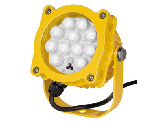 TCP LDL16WSY02 16 Watt LED Yellow Dock Light Fixture, 6' Cord, Nema 5-15 Male Plug