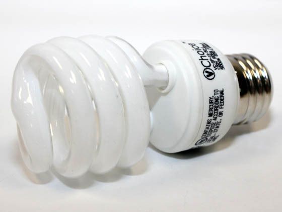 VChoice VC-SP-13-50 13W/5000K Spiral 60W Incandescent Equivalent, 13 Watt, 120 Volt Bright White CFL Bulb.