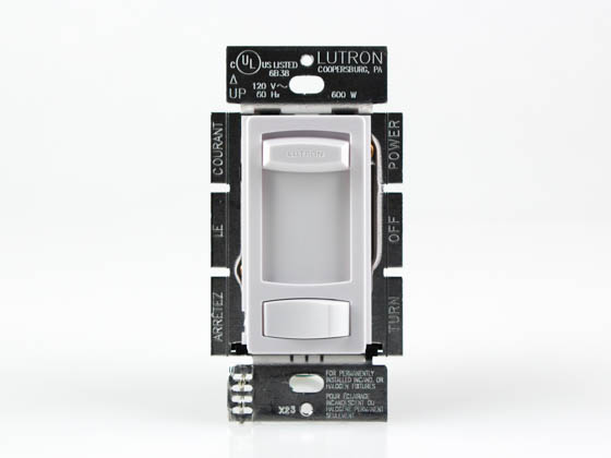 Lutron Electronics CT-600P-WH Lutron Skylark Contour 600W, 120V Incandescent/Halogen Single Pole Slide Dimmer, White