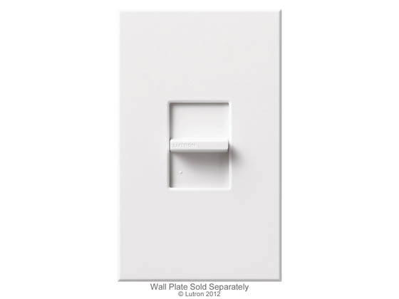 Lutron Electronics NTFTU-5A-277-WH Lutron Nova T 277 V, 5 A, Small Control Single-Pole Tu-Wire Fluorescent Slide-To-Off Dimmer