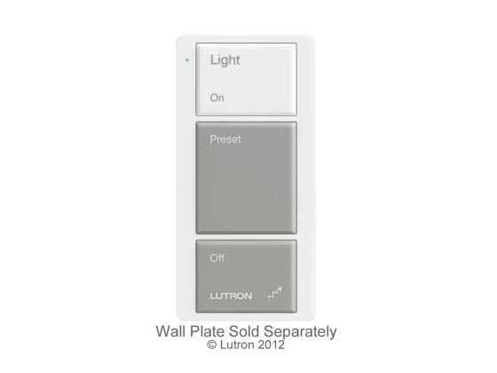 Lutron Electronics PJ-3B-GWH-I01 PJ-3B-GWH-I01 (Disc. use PJ2-3B-GWH-L01) Lutron Pico 3-Button Wireless Control With On/Off and Preset