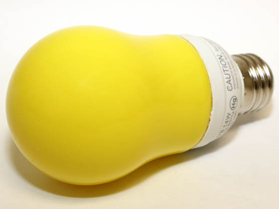 Bulbrite 512514 cf14a/yb 60 Watt Incandescent Equivalent, 14 Watt, 120 Volt Yellow Bug Lite CFL Bulb