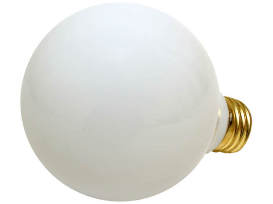 Bulbrite 330025 25G25WH3 25W 130V G25 White Globe Bulb, E26 Base