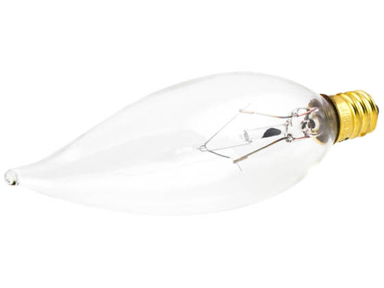 Bulbrite 493025 25CFC/32/2 25W 120V Clear Bent Tip Decorative Bulb, E12 Base