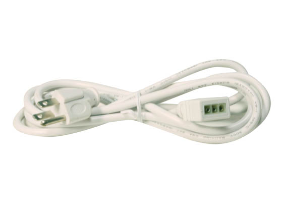 American Lighting 043A-PC6-WH 6' Power Cord for Priori Plus LED Undercabinet Fixture