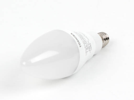 Toshiba 4B11/27CF-UP T4B11/27CF-UP 25W Incandescent Equivalent, Dimmable, 25,000 Hour,  3.8 Watt, 120 Volt Warm White LED Frosted Decorative Bulb