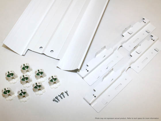 US Energy Sciences KTK-04B02-WA 4-Lamp 2x2 T8 Prismatic Troffer Retrofit Kit, White Aluminum