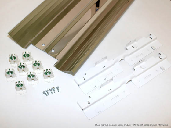 US Energy Sciences KTK-04B04-SA 4-Lamp 2x4 T8 Prismatic Troffer Retrofit Kit, Specular Aluminum