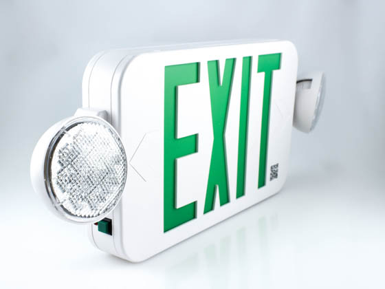 Simkar DLC2GW SK66-00387 LED Dual Head Exit/Emergency, Green Letters