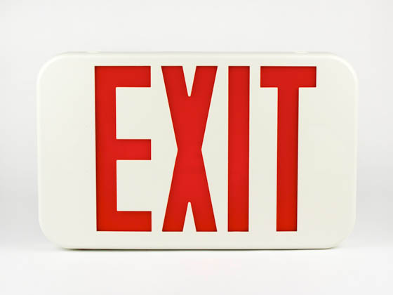 Simkar DLR2RW SK66-00349 Slimline LED Exit Sign With Battery Backup, Red Letters