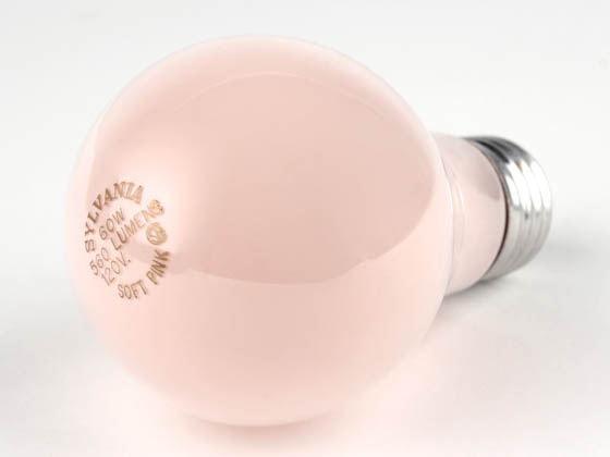 Sylvania SYL10576 60A/STP/PK (Soft Pink) 60 Watt, 120 Volt A19 Pink Bulb