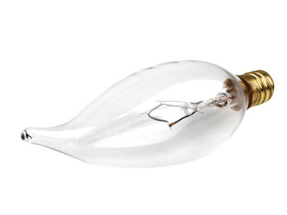 Bulbrite 403560 60CFC/HV 60W 220V Clear Bent Tip Decorative Bulb, E12 Base