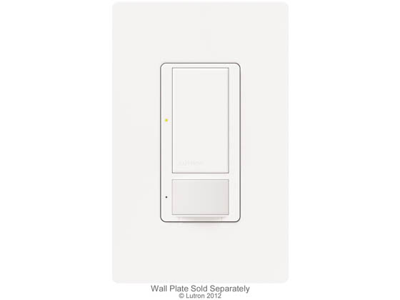 Lutron Electronics MS-OPS6M2-WH Lutron Maestro Occupancy/Vacancy Sensor With Switch, 6 A Lighting, 3 A Fan