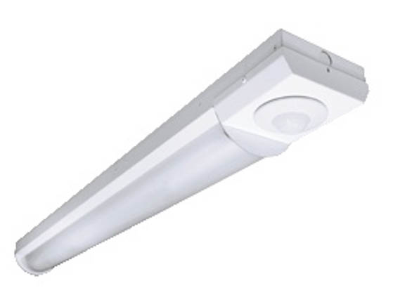 Columbia Lighting BIL4-232-EPU 4' Bi-Level Fluorescent Light Fixture for One 2' F17 Lamp & Two 4' F32T8 Lamps - Ideal For Stairwells