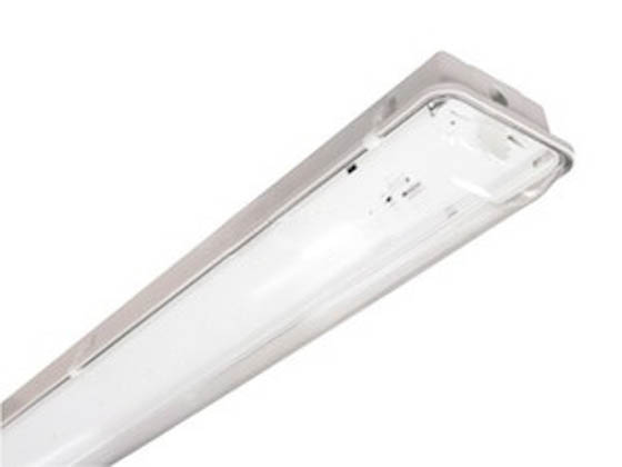 TCP WL4WA232UNIN 4' Enclosed Gasketed Weatherproof Fluorescent Fixture for Two F32T8 Lamps, Wide Distribution