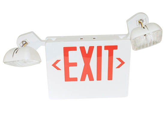 Simkar SK6600272 SCLI2RW-REM 120 to 277V Red LED Exit Sign with Emergency Lights, Remote Head Capable