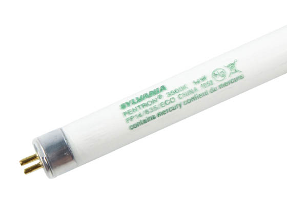 Sylvania 20908 (Safety) FP14/835/ECO (Safety) SAFETY COATED 14 Watt, 22 Inch T5 Neutral White Fluorescent Bulb