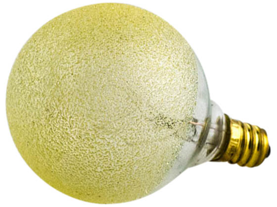 Bulbrite 144016 40G16/ICE/E12 40W 120V Amber Ice Globe Bulb, E12 Base