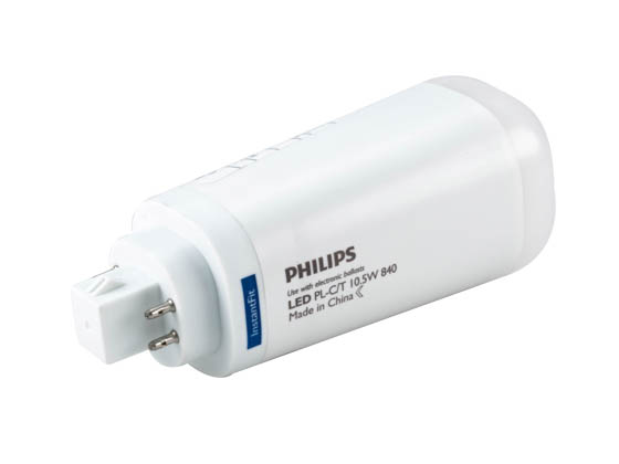 Philips Lighting 458430 10.5PL-C/T/COR/26V-840/IF13/P/4P/DIM10/1 Philips 10.5W 4 Pin Vertical 4000K G24q LED Bulb, Ballast Compatible