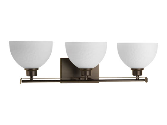 Progress Lighting P2089-20 Three-light Bath Fixture with Sculpted Glass