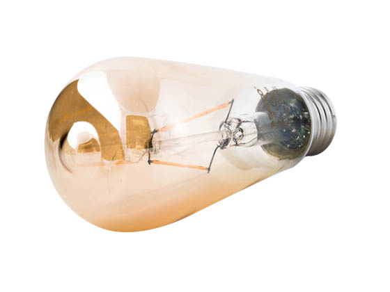 Satco Products, Inc. S9577 2.5ST19/AMB/LED/E26/20K/120V Satco Dimmable 2.5W 2000K Vintage ST19 Filament LED Bulb, Enclosed Fixture Rated