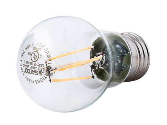 Satco Products, Inc. S9560 4.5A15/CL/LED/E26/27K/120V Satco Dimmable 4.5W 2700K A15 Filament LED Bulb, Enclosed Rated