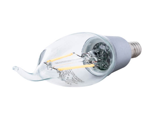 Satco Products, Inc. S9572 2.5W CFC/LED/27K/120V Satco Dimmable 2.5W 2700K CA11 Decorative Filament LED Bulb, Enclosed Fixture Rated