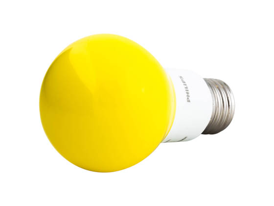 Philips Lighting 463190 BC8A19/LED/YELLOW/ND 120V Philips Non-Dimmable 8W Yellow A19 Bug Light LED Bulb