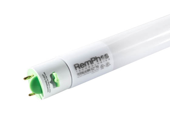 Remphos Technologies RPT-TOTALTUBEG2-T8-48IN-5000K Remphos 12 Watt, 48" T8 5000K Bright White LED Hybrid Bulb, Works With or Without Ballast