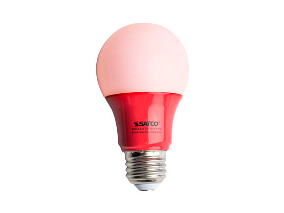 Satco Products, Inc. S9642 2A19/LED/RED/120V Satco Non-Dimmable 2W Red A19 LED Bulb, Enclosed Rated