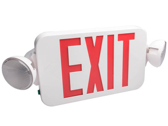 Fulham FHEC30WR FHEC30-WR Firehorse LED Dual Head Exit/Emergency Sign With LED Lamp Heads, Red Letters