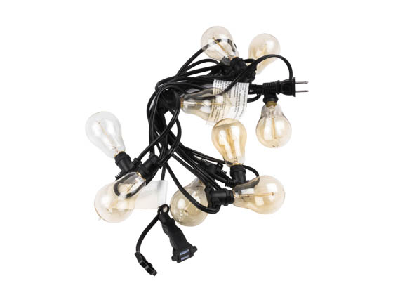 Bulbrite 810055 STRING10_E12_BLACK-A15KT 10 Socket String Light Set With Clear E12 25 Watt Nostalgic Bulbs