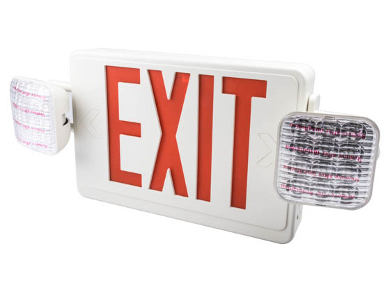 TCP LED20784 LED Dual Head Exit/Emergency Sign With Battery Backup and Remote Head Capability