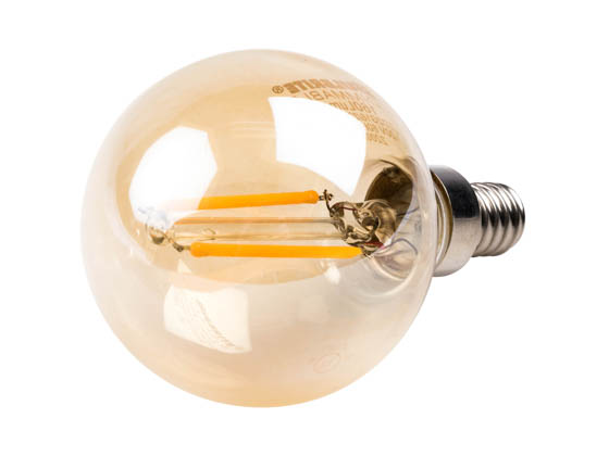 Bulbrite 776606 LED2G16/22K/FIL-NOS/2 Dimmable 2.5W 2200K Vintage G16 Filament LED Bulb, E12 Base, Rated For Enclosed Fixtures