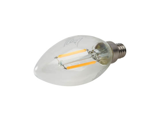 Bulbs.com 301602 B11 120V 2.8W 25WE 827 E12 DIM G1 FIL FG CL ES Dimmable 2.8W 2700K Decorative Filament LED Bulb