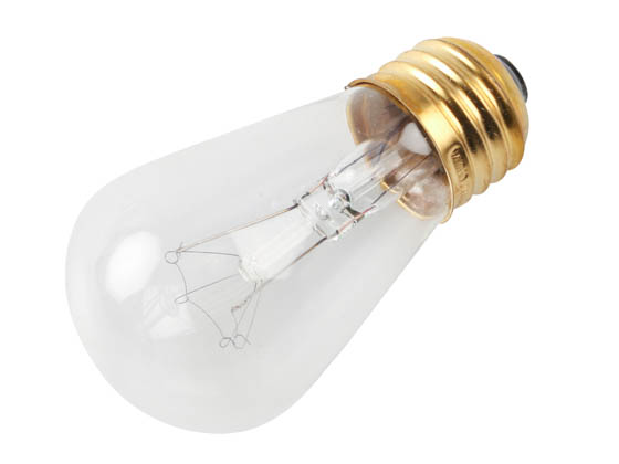 Satco Products, Inc. S3965 11S14 MED BASE CLEAR 130V Satco 11W 130V S14 Clear Sign or Indicator Bulb, E26 Base