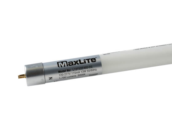 MaxLite 1409891 L13T5SE450-CG Maxlite 13W 46" T5 5000K LED Bulb, Ballast Bypass