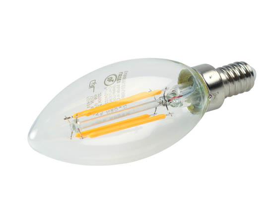 QLS FB11D4022KE12C Dimmable 4W 2200K Decorative Vintage Filament LED Bulb, Enclosed Fixture Rated