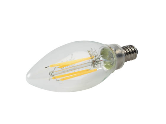 Bulbrite 776627 LED5B11/30K/FIL/E12/3 Dimmable 5W 3000K Decorative Filament LED Bulb, Enclosed Fixture Rated