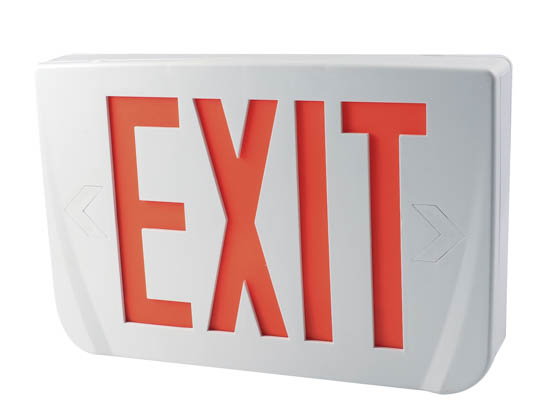 Emergi-Lite WPREMUR LED Exit Sign, Red Lettering, 120-277V Only, Styled Corners, No Battery