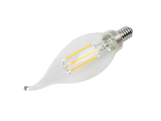 Satco Products, Inc. S9962 5.5W CFC/LED/27K/CL/120V Satco Dimmable 5.5W 2700K CA11 Decorative Filament LED Bulb, Enclosed Fixture Rated