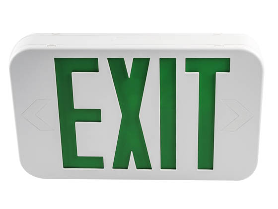 MaxLite 14101487 EX-GW Maxlite LED Exit Sign with Battery Backup, Green Letters, Title 20 Compliant