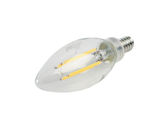 Bulbrite 776626 LED5B11/27K/FIL/E12/3 Dimmable 5W 2700K Decorative Filament LED Bulb, Enclosed Fixture Rated