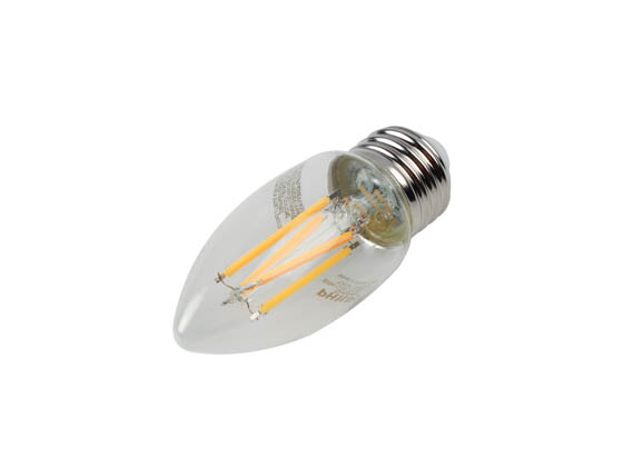 Philips Lighting 549345 5.5B11/PER/927-922/CL/G/E26/WGX 1FB T20 Philips Dimmable 5.5W Warm Glow 2700K-2200K 90 CRI Decorative LED Bulb, E26 Base, Wet Rated, Title 20 Compliant