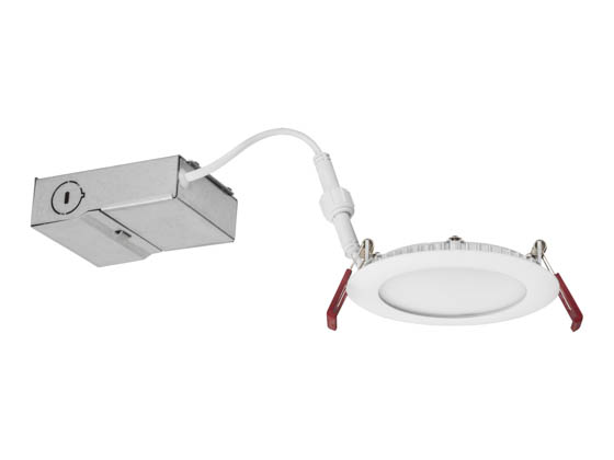 Lithonia Lighting 2541LC WF4 LED 30K 80CRI MW CASEPACK6 Lithonia Wafer 4" Dimmable 9.6W, 120V LED Downlight, 3000K, White, No Recessed Can or J-Box Needed