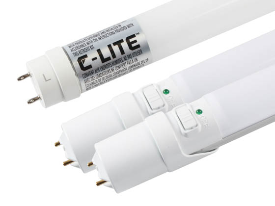 Bulbs.com 34387 5000K AlwaysOnBundle 2 Combo Pack - Case of C-Lite 14W 48" T8 5000K LED Ballast Bypass Bulbs and Two Matching Aleddra Always On T8 LED with Battery Backup