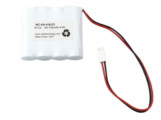 Value Brand NC-AA-4-B-D1 4.8 Volt 700 mAh Ni-Cad Battery, 4 AA Cells, Side-by-Side Configuration