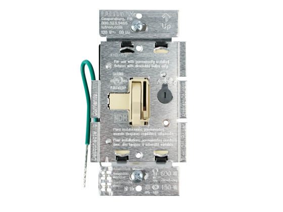 Lutron Electronics AYCL-153P-IV Lutron Ariadni 150W, 120V LED/CFL Slide Dimmer and Toggle On/Off 3-Way Switch