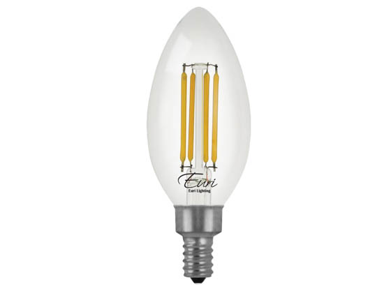 Euri Lighting VB10-3000cec-4 Dimmable 5.5W B-10 3000K 90 CRI Decorative Filament LED Bulb, Enclosed Fixture and Wet Rated, JA8 Compliant